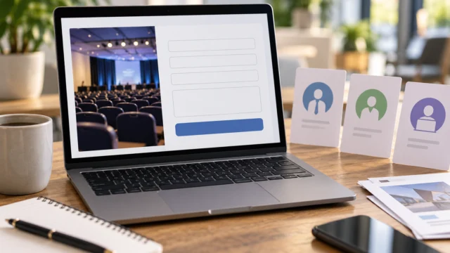 Modulo evento astratto con pochi campi e schema di accesso per i ruoli organizzativi.